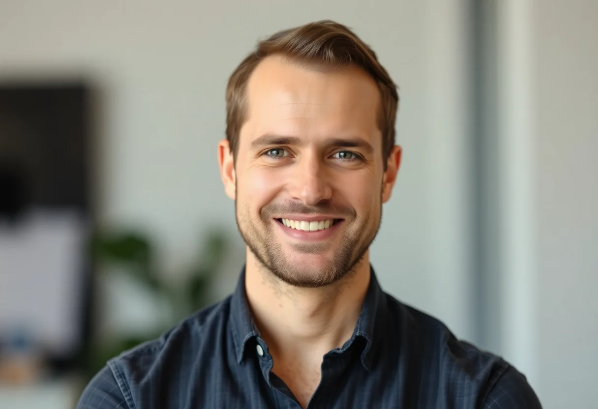 Portrait of another male company founder.